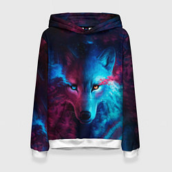 Толстовка-худи женская ЗВЕЗДНЫЙ ВОЛК, цвет: 3D-белый