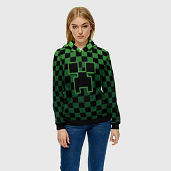 Толстовка-худи женская Minecraft, цвет: 3D-черный — фото 2