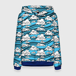 Толстовка-худи женская КИМОНО ТАНДЖИРО, цвет: 3D-синий