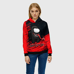 Толстовка-худи женская AMONG US, цвет: 3D-черный — фото 2