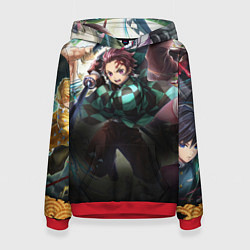 Толстовка-худи женская КЛИНОК РАССЕКАЮЩИЙ ДЕМОНОВ, цвет: 3D-красный