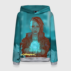 Толстовка-худи женская Cyberpunk 2077 V, цвет: 3D-меланж