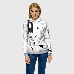 Толстовка-худи женская Кис-Кис, цвет: 3D-меланж — фото 2