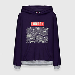 Толстовка-худи женская LONDON, цвет: 3D-меланж