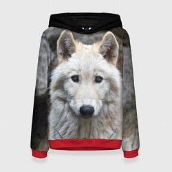 Толстовка-худи женская Волк, цвет: 3D-красный