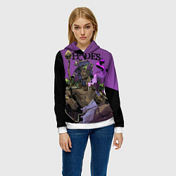 Толстовка-худи женская Hades - Дионис, цвет: 3D-белый — фото 2