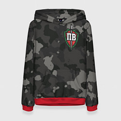 Толстовка-худи женская Пограничные войска, цвет: 3D-красный