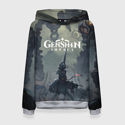 Толстовка-худи женская Genshin impact Noelle, цвет: 3D-меланж