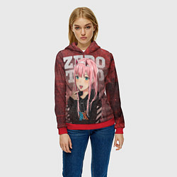 Толстовка-худи женская Zero Two, цвет: 3D-красный — фото 2