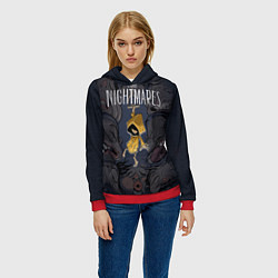 Толстовка-худи женская Little nightmares, цвет: 3D-красный — фото 2