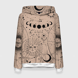Толстовка-худи женская Звездное небо, цвет: 3D-белый