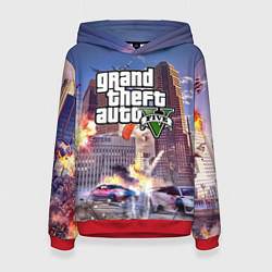 Толстовка-худи женская ЭКШЕН Grand Theft Auto V, цвет: 3D-красный