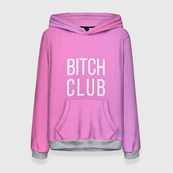 Толстовка-худи женская Bitch club, цвет: 3D-меланж