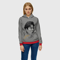 Толстовка-худи женская Ли Мин Хо Lee Min Ho, цвет: 3D-красный — фото 2