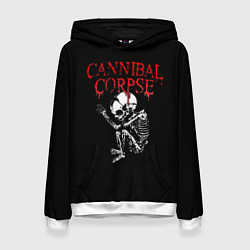 Толстовка-худи женская Cannibal Corpse 1, цвет: 3D-белый