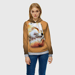 Толстовка-худи женская Лисичка, цвет: 3D-меланж — фото 2