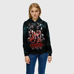 Толстовка-худи женская Cannibal Corpse, цвет: 3D-черный — фото 2