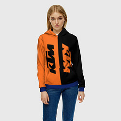 Толстовка-худи женская KTM КТМ Z, цвет: 3D-синий — фото 2