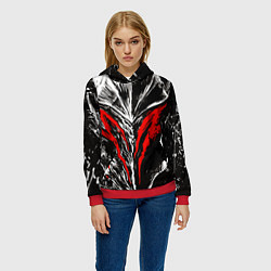 Толстовка-худи женская BERSERK, цвет: 3D-красный — фото 2