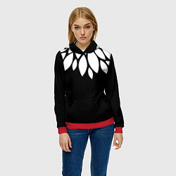 Толстовка-худи женская Лепестки, цвет: 3D-красный — фото 2