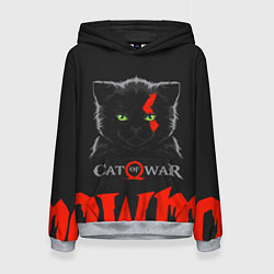 Толстовка-худи женская Cat of war, цвет: 3D-меланж