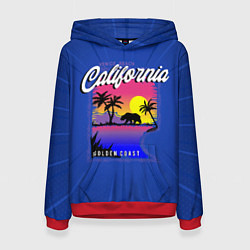 Толстовка-худи женская California golden coast, цвет: 3D-красный