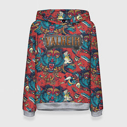 Толстовка-худи женская Valheim Viking pattern, цвет: 3D-меланж