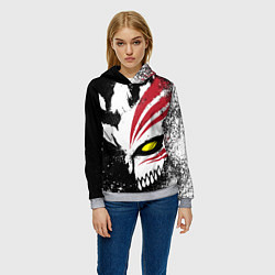 Толстовка-худи женская БЛИЧ МАСКА BLEACH, цвет: 3D-меланж — фото 2