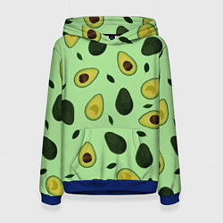 Толстовка-худи женская Авокадо, цвет: 3D-синий