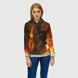 Толстовка-худи женская MORTAL SHELL WARRIOR, цвет: 3D-меланж — фото 2