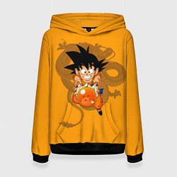 Толстовка-худи женская Kid Goku, цвет: 3D-черный