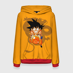 Толстовка-худи женская Kid Goku, цвет: 3D-красный