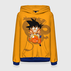 Толстовка-худи женская Kid Goku, цвет: 3D-синий