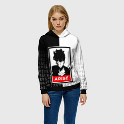 Толстовка-худи женская СОН ДЖИН ВУ SOLO LEVELING, цвет: 3D-черный — фото 2