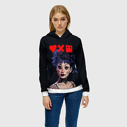 Толстовка-худи женская Love, Death and Robots Lora Z, цвет: 3D-белый — фото 2