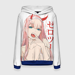 Толстовка-худи женская Darling in the Franxx Zero Two, цвет: 3D-синий