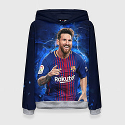 Толстовка-худи женская Лионель Месси Барселона 10, цвет: 3D-меланж