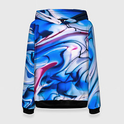 Толстовка-худи женская ТАЙ ДАЙ ОКЕАН ЧЕРНИЛ, цвет: 3D-черный