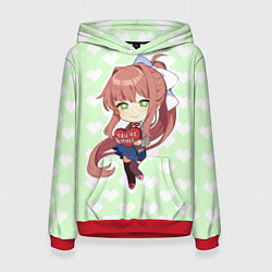 Толстовка-худи женская Chibi Monika, цвет: 3D-красный