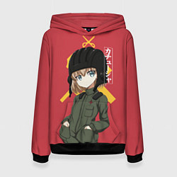 Толстовка-худи женская Катюша, цвет: 3D-черный