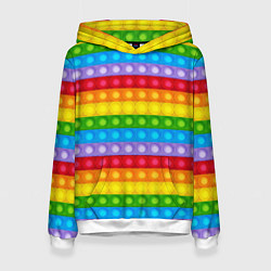 Толстовка-худи женская Pop It, цвет: 3D-белый