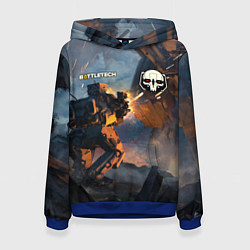 Толстовка-худи женская Battletech warrior, цвет: 3D-синий