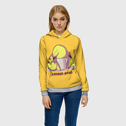 Толстовка-худи женская Pikachu morning mood, цвет: 3D-меланж — фото 2