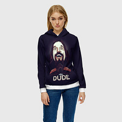 Толстовка-худи женская Большой Лебовский The Dude, цвет: 3D-белый — фото 2