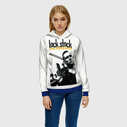 Толстовка-худи женская Карты, деньги, два ствола, цвет: 3D-синий — фото 2