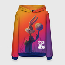 Толстовка-худи женская Space Jam 2 Багз Банни, цвет: 3D-синий