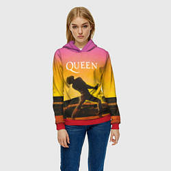 Толстовка-худи женская Queen Freddie Mercury Z, цвет: 3D-красный — фото 2