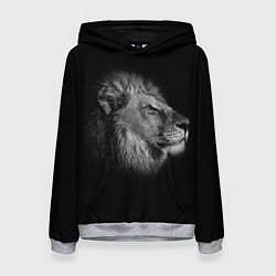 Толстовка-худи женская Гордый лев, цвет: 3D-меланж