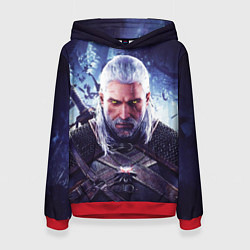 Толстовка-худи женская THE WITCHER GERALT OF RIVIA, цвет: 3D-красный