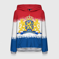 Толстовка-худи женская Нидерланды Голландия Флаг, цвет: 3D-меланж